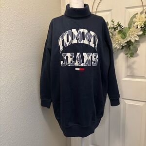 Tommy Jeans Navy Turtleneck Sweatshirt Dress